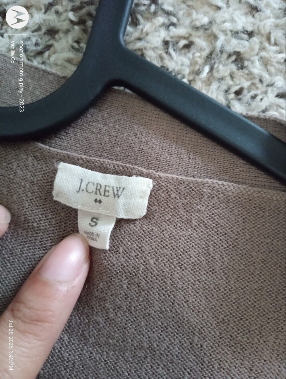 J.Crew V Neck Cardigan Long Sleeve Cotton Tan Small - Picture 4 of 9